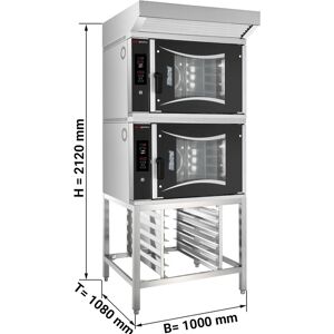 GGM GASTRO - 2x Four combiné de boulangerie - Digital - 6x EN 60x40 - Hotte & Support inclus