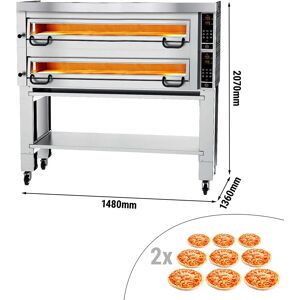 GGM GASTRO - Four à pizza électrique Power - 9+9x 34cm - Digital - hotte & support inclus