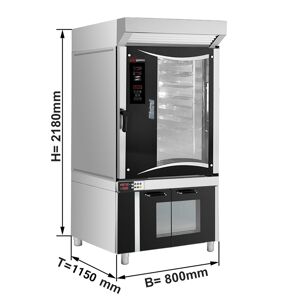 GGM GASTRO - Four électrique à air chaud de boulangerie - Digital - 10x EN 60x40 - hotte incluse, armoire de fermentation