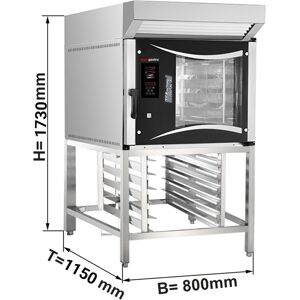 GGM GASTRO - Four électrique à air chaud de boulangerie - Digital - 5x EN 60x40 - hotte, support inclus