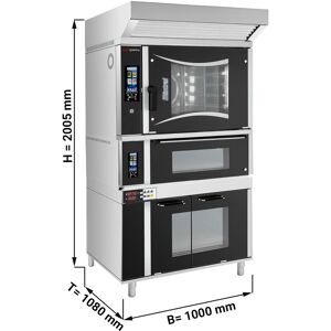 GGM GASTRO - Four combiné de boulangerie - Touch - 6x EN 60x40 - incl. Four à pizza, Hotte & Armoire de fermentation