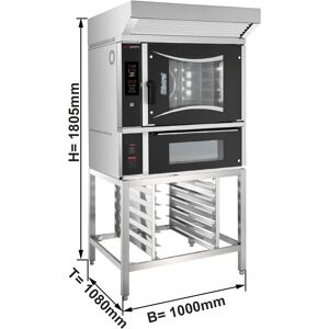 GGM GASTRO - Four combiné de boulangerie - Digital - 6x EN 60x40 - Four à pizza, Hotte & Support inclus