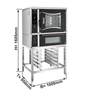 GGM GASTRO - Four électrique à air chaud de boulangerie - Digital - 6x EN 60x40 - Four à pizza & Support inclus