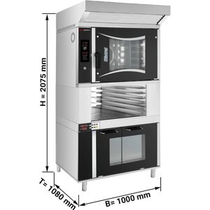 GGM GASTRO - Four combiné de boulangerie - Digital - 6x EN 60x40 - Hotte, Armoire de fermentation & Support inclus