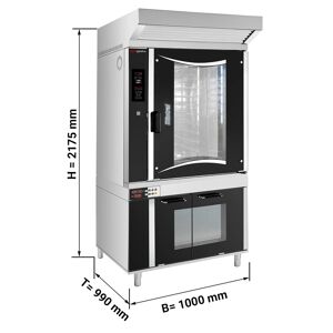 GGM GASTRO - Four de boulangerie à gaz à air chaud - Digital - 10x EN 60x40 - incl. armoire de fermentation, hotte