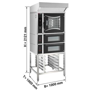 GGM GASTRO - Four de boulangerie à gaz à air chaud - Digital - 6x EN 60x40 - incl. 2 fours à pizza, hotte & support