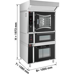 GGM GASTRO - Four de boulangerie à gaz à air chaud - Digital - 6x EN 60x40 - incl. fours à pizza, hotte & armoire de fermentation