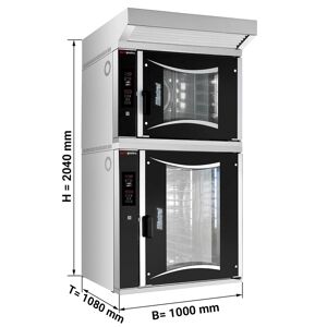 GGM GASTRO - 2x Four de boulangerie à gaz à air chaud - Digital - 6x + 10x EN 60x40 - hotte incluse