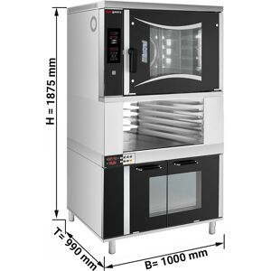 GGM GASTRO - Four de boulangerie à gaz à air chaud - Digital - 6x EN 60x40 - incl. Armoire de fermentation & Support