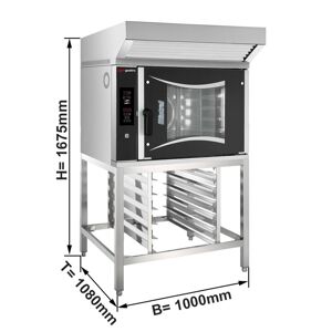 GGM GASTRO - Four de boulangerie à gaz à air chaud - Digital - 6x EN 60x40 - Hotte & Support inclus