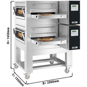 GGM Gastro - (2 pieces) four a gaz continu - 1550x2000mm - Digital - Largeur de bande : 650mm - support inclus