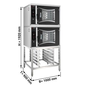 GGM Gastro - 2x Four combine de boulangerie - Digital - 6x EN 60x40 - incl. Support & Porte-plaque