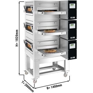 GGM Gastro - (3 pieces) Four electrique a passage - 2000x1400mm - Digital - Largeur de bande : 650mm - support inclus