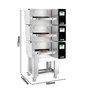 GGM Gastro - (3 pieces) Four electrique a passage - 980x1300mm - Digital - Largeur de bande : 400mm - support inclus