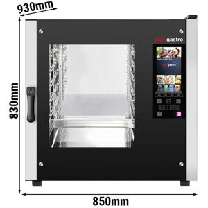 GGM Gastro - Four mixte a vapeur pour boulangerie 6x EN 60x40 Argent / Noir