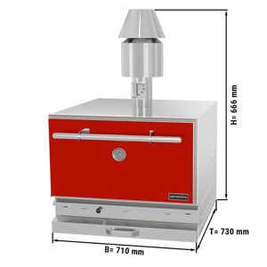 GGM Gastro - Four a charbon de bois rouge Argent / Rouge