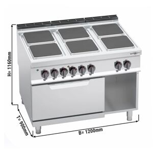 GGM Gastro - Cuisiniere electrique - 21 kW - 6 plaques carrees +Four electrique statique - 7,5 kW Argent