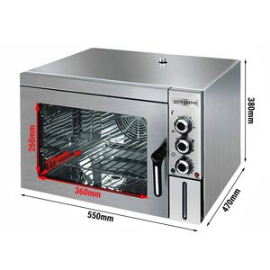 GGM Gastro - Four a air chaud KOMPAKT - avec fonction vapeur - 30 litres - inox - incl. 1 grill & 1 plaque 353x327mm Argent