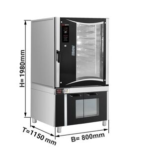 GGM Gastro - Four electrique a air chaud de boulangerie - Digital - 10x EN 60x40 - incl. armoire de fermentation Argent / Noir