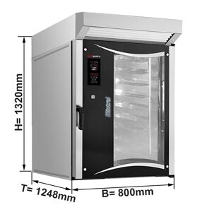 GGM Gastro - Four electrique a air chaud de boulangerie - Digital - 10x EN 60x40 - hotte, moteur et condenseur inclus Argent / Noir