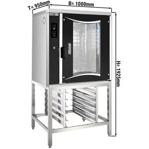 GGM Gastro - Four combine de boulangerie - Digital - 10x EN 60x40 - incl. Support & Chassis en tôle Argent / Noir