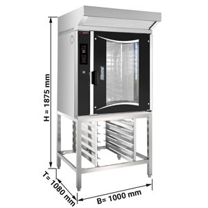 GGM Gastro - Four de boulangerie a gaz a air chaud - Digital - 10x EN 60x40 - hotte incluse Argent