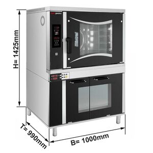 GGM Gastro - Four combine a gaz de boulangerie - Digital - 6x EN 60x40 - incl. armoire de fermentation Argent