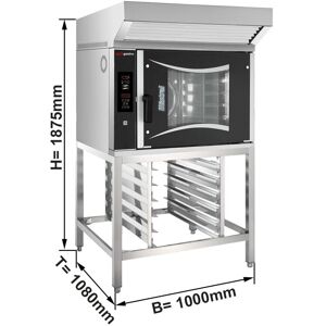 GGM Gastro - Four combine a gaz de boulangerie - Digital - 6x EN 60x40 - hotte & support inclus Argent