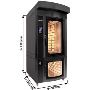 GGM Gastro - Four rotatif de boulangerie a air chaud - Touch - 10x EN 60x40 - avec armoire de fermentation & systeme de lavage Noir