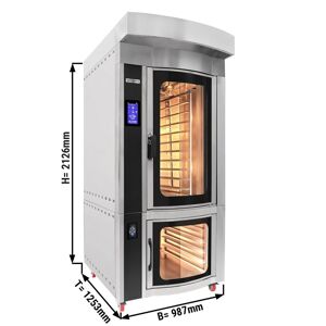 GGM Gastro - Four rotatif de boulangerie a air chaud - Touch - 10x EN 60x40 - avec armoire de fermentation & systeme de lavage Argent