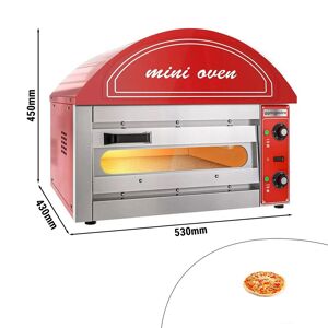GGM Gastro - Mini four à pizza électrique - Rouge - 1x 34cm - Manuel Argent / Rouge - Publicité