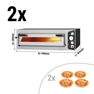 GGM Gastro - (2 pieces) Four electrique a pizza - 4+4x 35cm - Manuel Argent