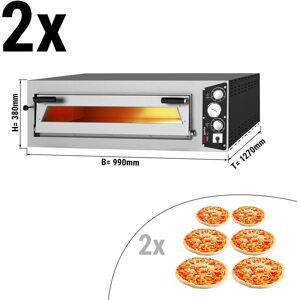 GGM Gastro - (2 pieces) Four electrique a pizza - 6+6x 35cm (Profond) - Manuel Argent