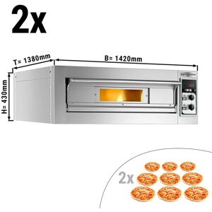 GGM Gastro - (2 pieces) Four electrique a pizza - 9+9x 35cm - Manuel Argent