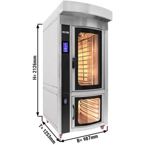 GGM GASTRO - Four rotatif de boulangerie à air chaud - Touch - 10x EN 60x40 - avec armoire de fermentation & système de lavage