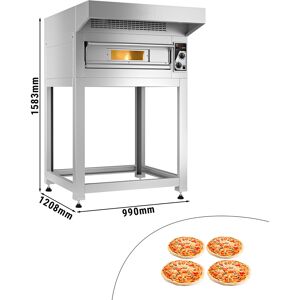 GGM GASTRO - Four à pizza électrique - 4x 33cm - Manuel - Hotte & support inclus