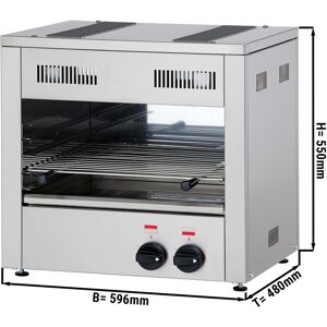 GGM GASTRO - Four à gaz pita/Salamandre INFRAROT - 3,3 kW - 2 brûleurs