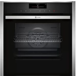 NEFF Four encastrable pyrolyse  B58VT68H0 Four multifonction N90 VarioSteam 71 litres 14 modes de cuisson inox et noir Porte escamotable porte froide (4 vitres) - Publicité