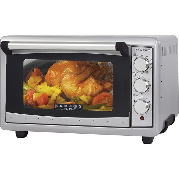 master fe545lx forno elettrico ventilato fornetto capacità 54 litri potenza 1500 watt timer e luce interna colore argento - fe545lx