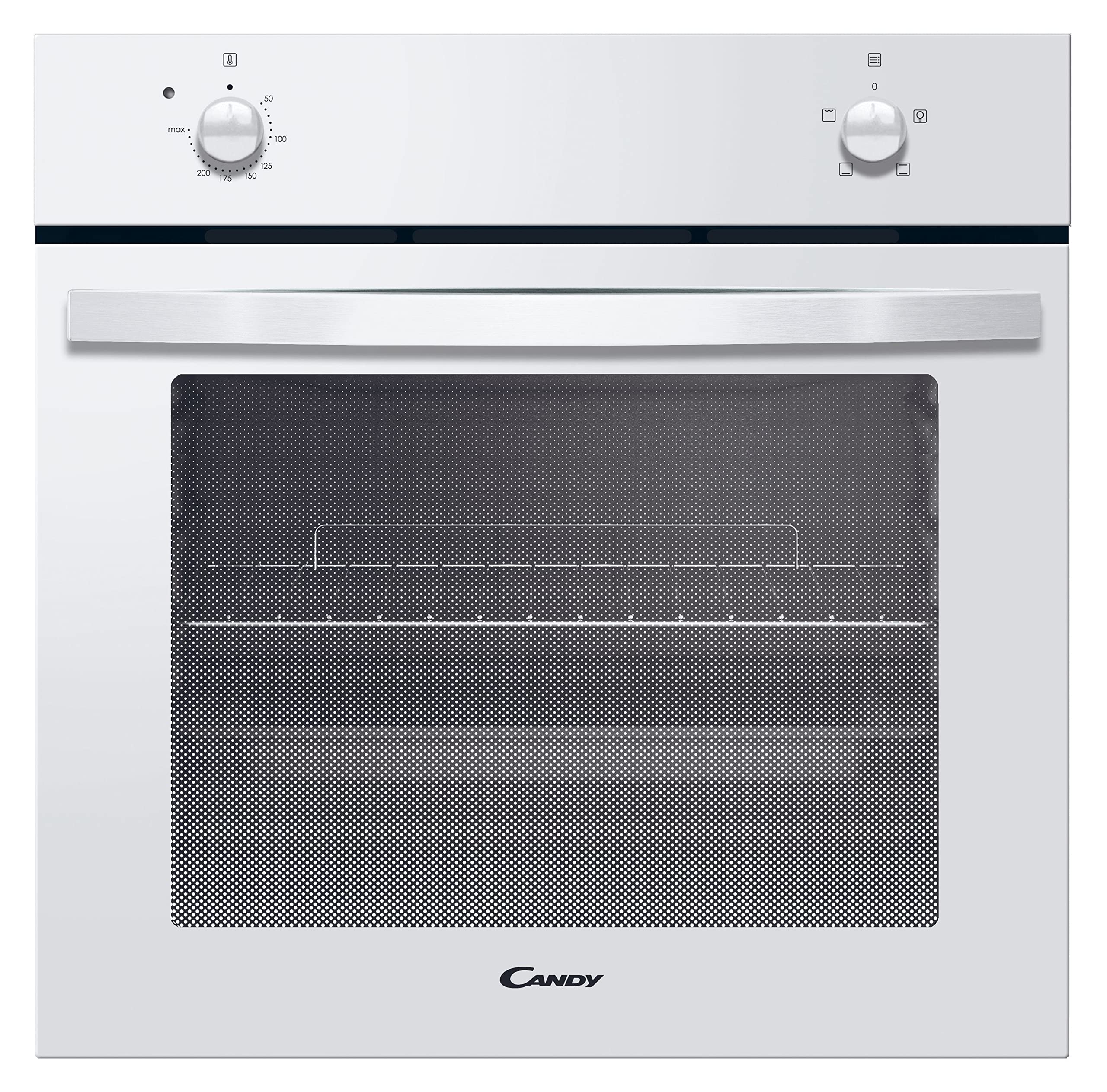 Candy Idea FIDC B100 Forno Elettrico da Incasso, 70 Litri, Supporto per Griglie, 4 Funzioni, Porta Interna In Vetro, Classe A, Bianco, LxPxA 59.5x56.8x59.5 cm