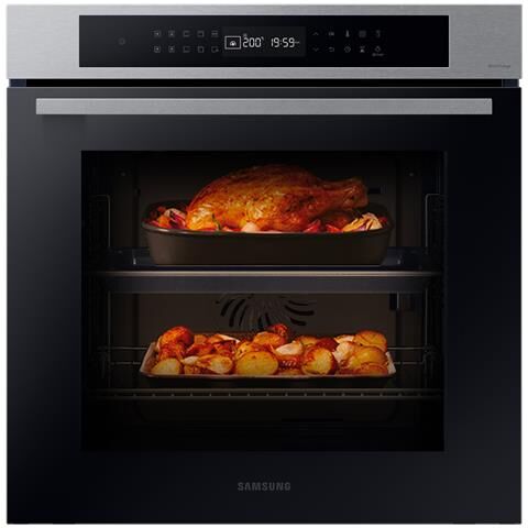 Samsung Forno Elettrico da Incasso Serie 4 NV7B4040VBS Capacità 76 L Multifunzione Ventilato Cottura Vapore Potenza 2950 W Colore Acciaio inox / Nero