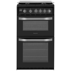 Hotpoint HD5G00CCBK 50cm Double Oven Gas Cooker in Black Catalytic Lin