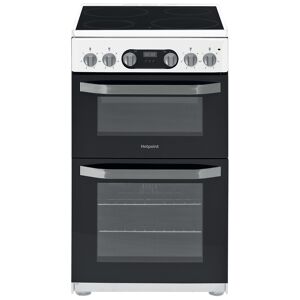 Hotpoint HD5V93CCW 50cm Double Oven Electric Cooker in White Ceramic H