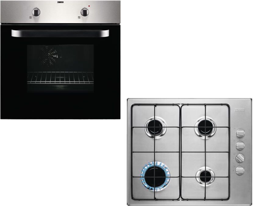 Zanussi ZPGF4030X Single Built In Electric Oven & Hob Pack