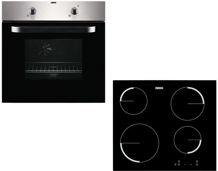 Zanussi ZPVF4130X Single Built In Electric Oven & Hob Pack