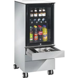 C+P Kühlschrank-Caddy ASISTO, auf Rollen, RAL 9006 weißaluminium