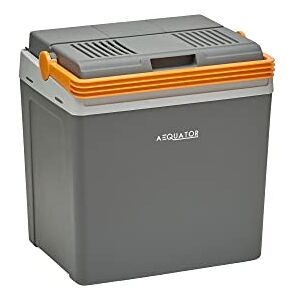 Aequator Tragbarer Kühlschrank, tragbare thermo-elektrische Kühlbox, 24 Liter, 12 V und 230 V für Auto, Thermoelektrische Kühlbox mit Kühl- und Warmhaltefunktion, für Auto, Boot und Camping, Steckdose