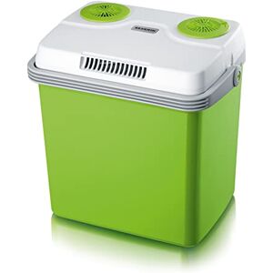 Severin Elektrische Kühlbox (25 L) mit Kühl- und Warmhaltefunktion, Auto Kühlbox mit 3 Anschlüssen (USB, Netzteil & Zigarettenanzünder), Kühlbox grün/grau, KB 2923