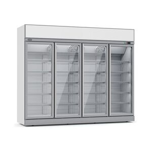 CombiSteel Mobiler Kühlschrank mit 4 Glastüren Getränkekühlschrank Gastro 2060 L 0/10°C ISO 45 mm Weiß