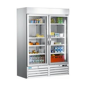 Saro Kühlschrank mit Glastür, 2-türig - weiß Modell G 920, Maße: B 1370 x T 720 x H 1990